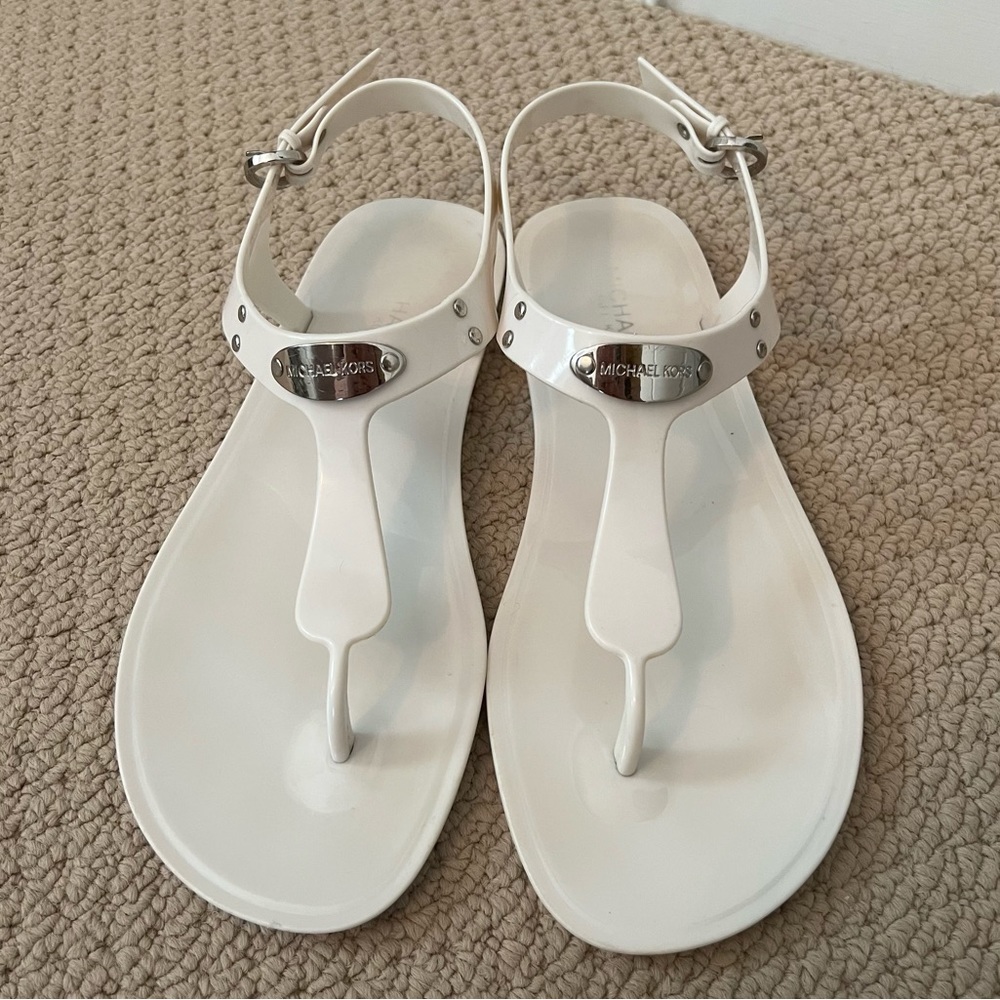 Michael Kors white jelly sandals